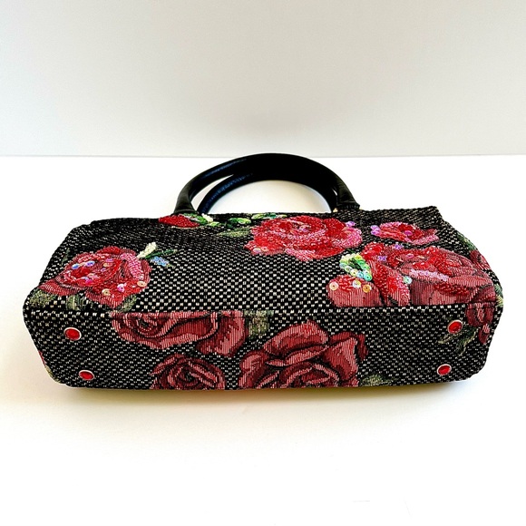 Think Bee! Embroidered-Embellished Rose Tapestry Bag - Picture 6 of 11
